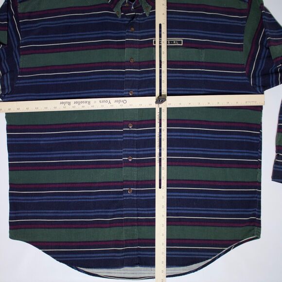 Vintage Chaps Ralph Lauren Striped Corduroy Long Sleeve Button Shirt Men’s XL - Picture 9 of 11